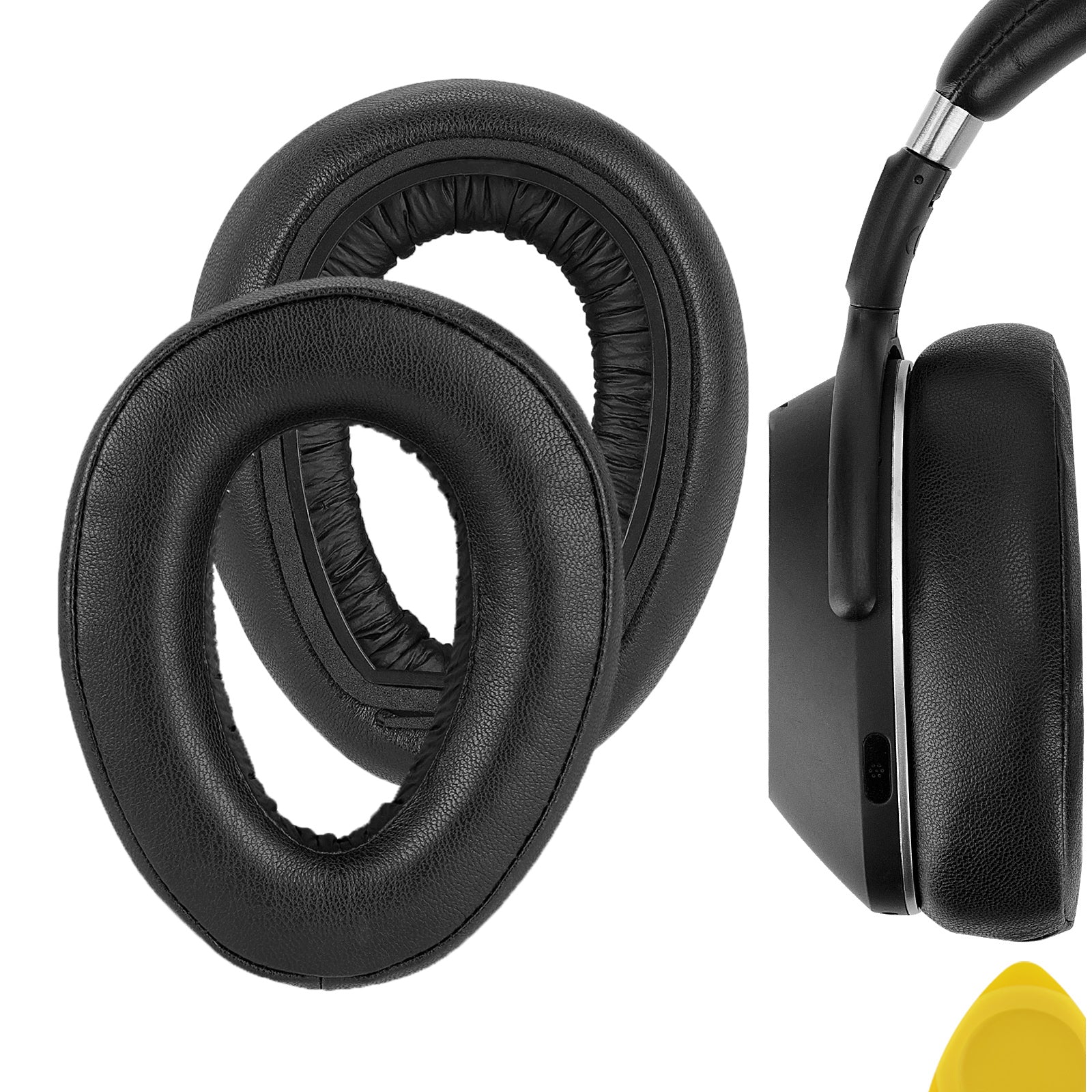 Geekria イヤーパッド QuickFit 互換性 パッド ゼンハイザー Sennheiser PXC 550 PXC 550-II  Wireless MB 660 Series ヘッドホンに対応 パッド イヤー / イヤーカップ (プロテインレザー / ブラック)