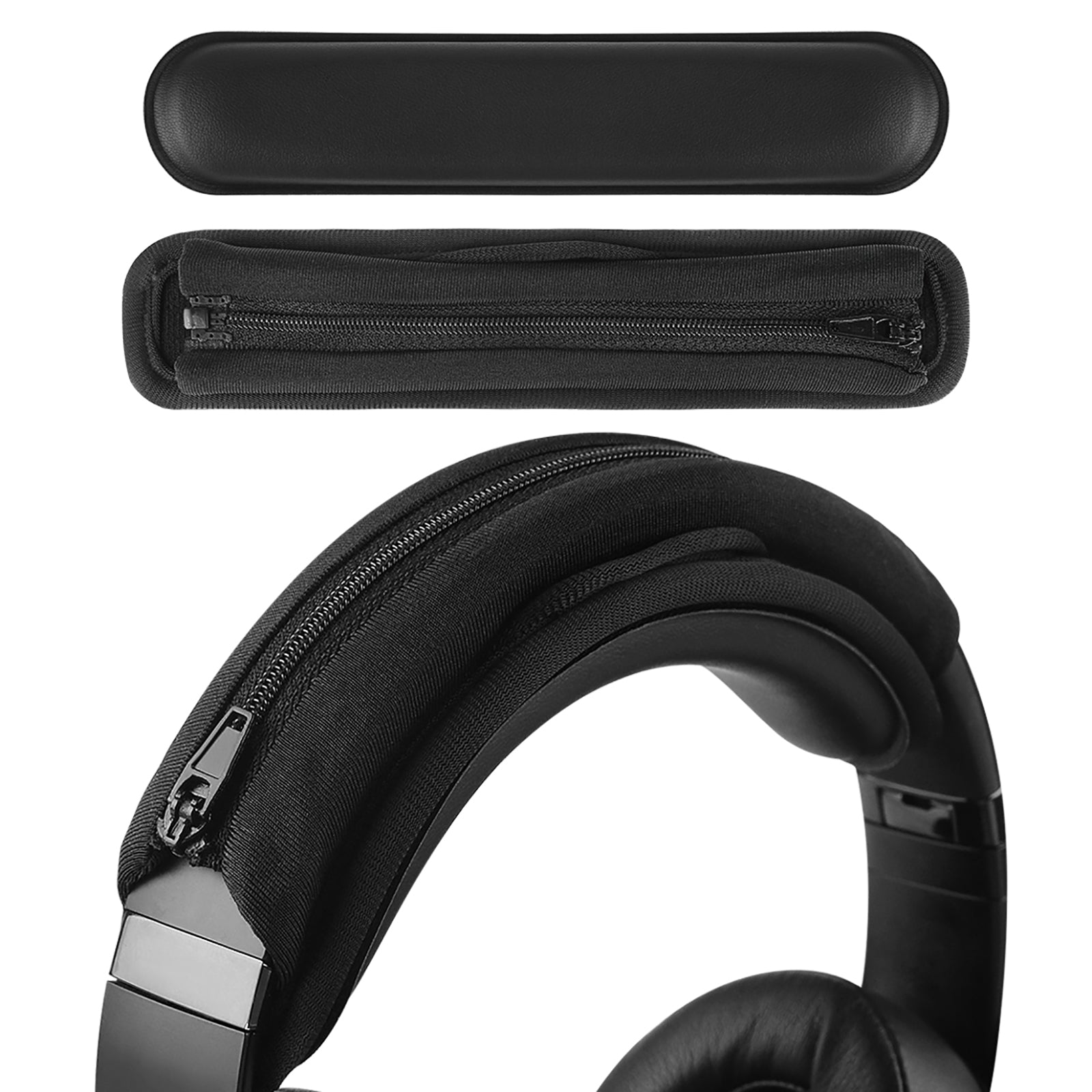 Geekria ヘッドバンドカバー + パッド セット Sony , Bose,, JBL, ATH, Logitech, Sennheiser  に対応 ヘッドホンパッド (ブラック)