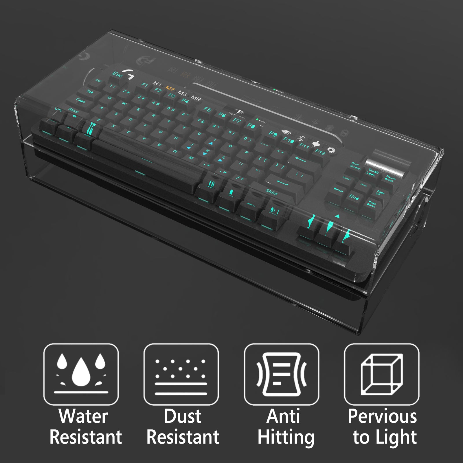 Geekria キーボード カバー ケース 互換品 ロジクール G Logicool G PRO/ G913 TKL テンキーレス  ワイヤレスメカニカルゲーミングキーボード 透明アクリル 保護カバー