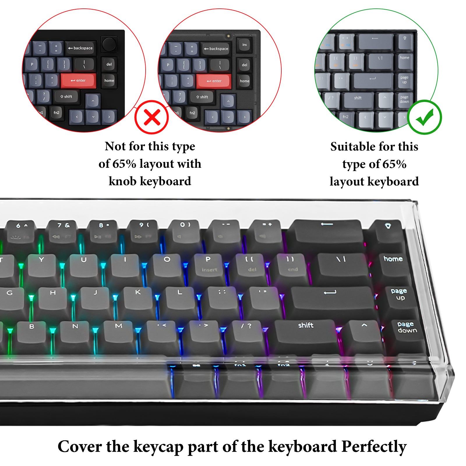 Geekria キーボード カバー ケース 互換品 Keychron K6 65% コンパクト