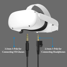 画像をギャラリービューアに読み込む, Geekria VR ショート オーディオ ケーブル Oculus Quest 2、HTC Virtual Reality、ボーズ Bose AE2、AE2i ヘッドセット、2.5mm オス - 3.5mm オス コード、ヘッドフォン用 TRS &amp; TRS 交換用ケーブル (1FT) に対応
